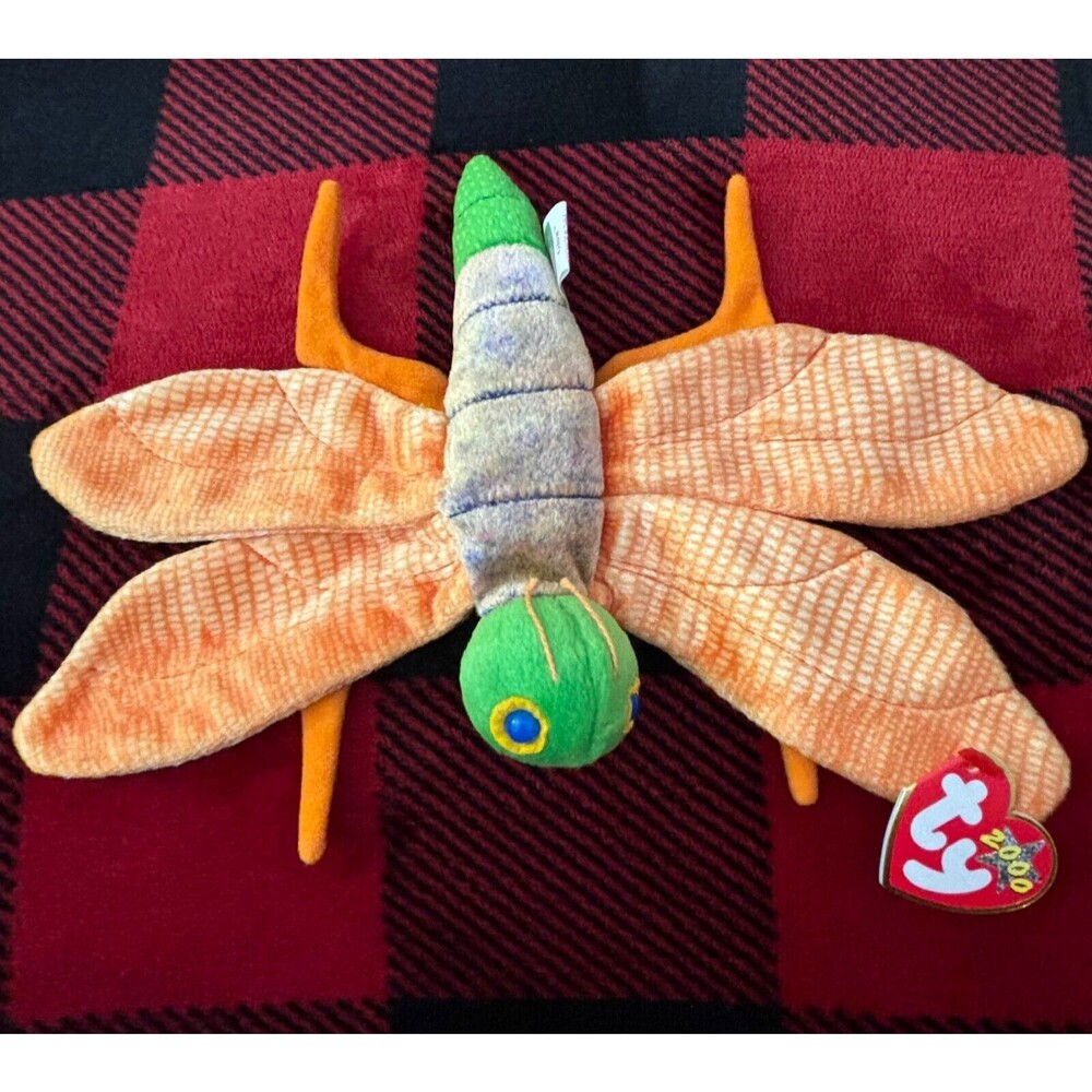 2000 Ty Glow the Firefly 6th Gen Hang Tag 4283 Beanie Baby 6.5" Bug Insect Plush